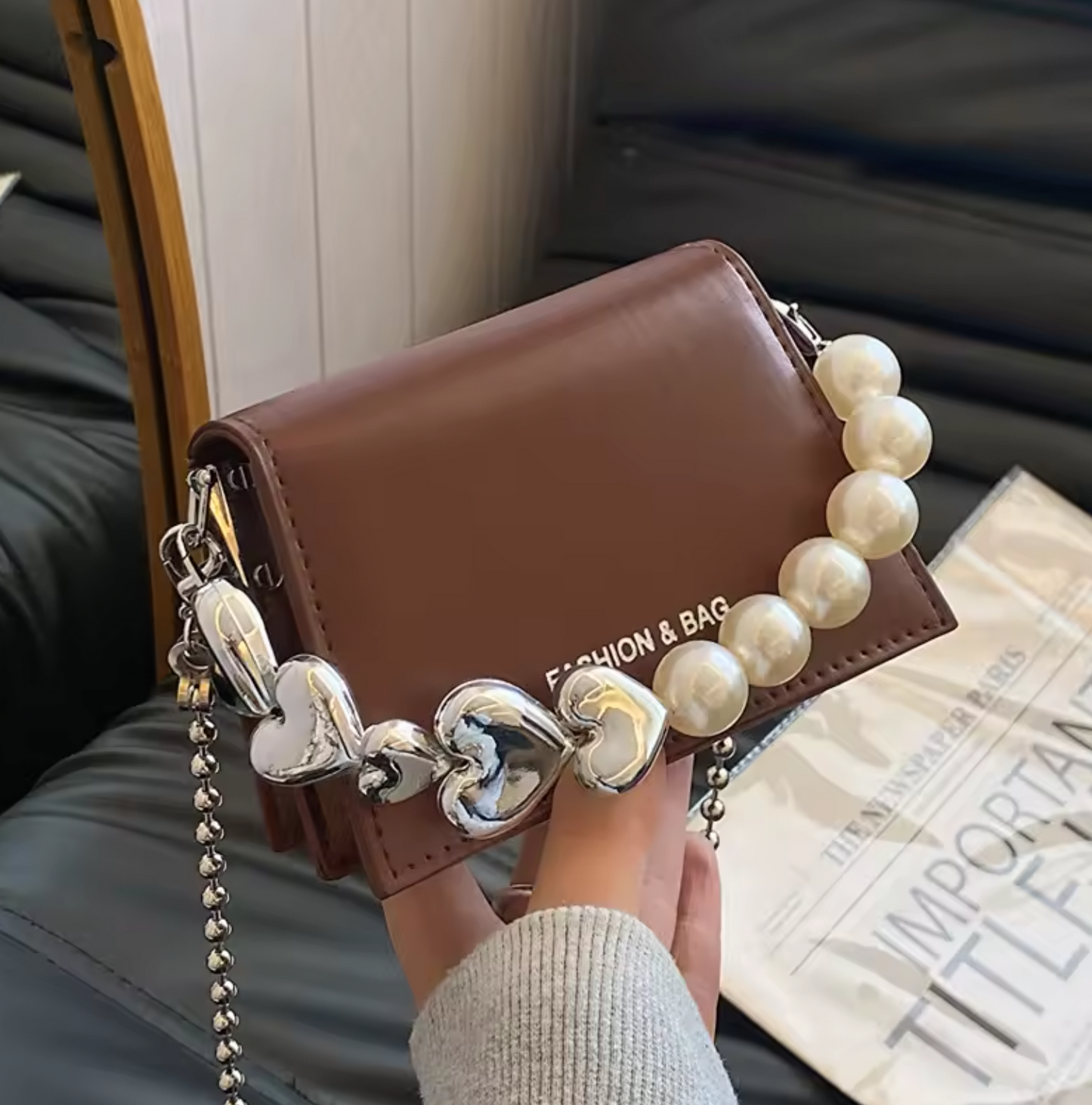 Women Mini Pearl Chain Shoulder Bag